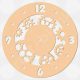 A circular 6mm thick MDF Steampunk Clock Blank measuring 20cm x 20cm, featuring intricate gear and cog cutouts and a central hole for a clock mechanism.