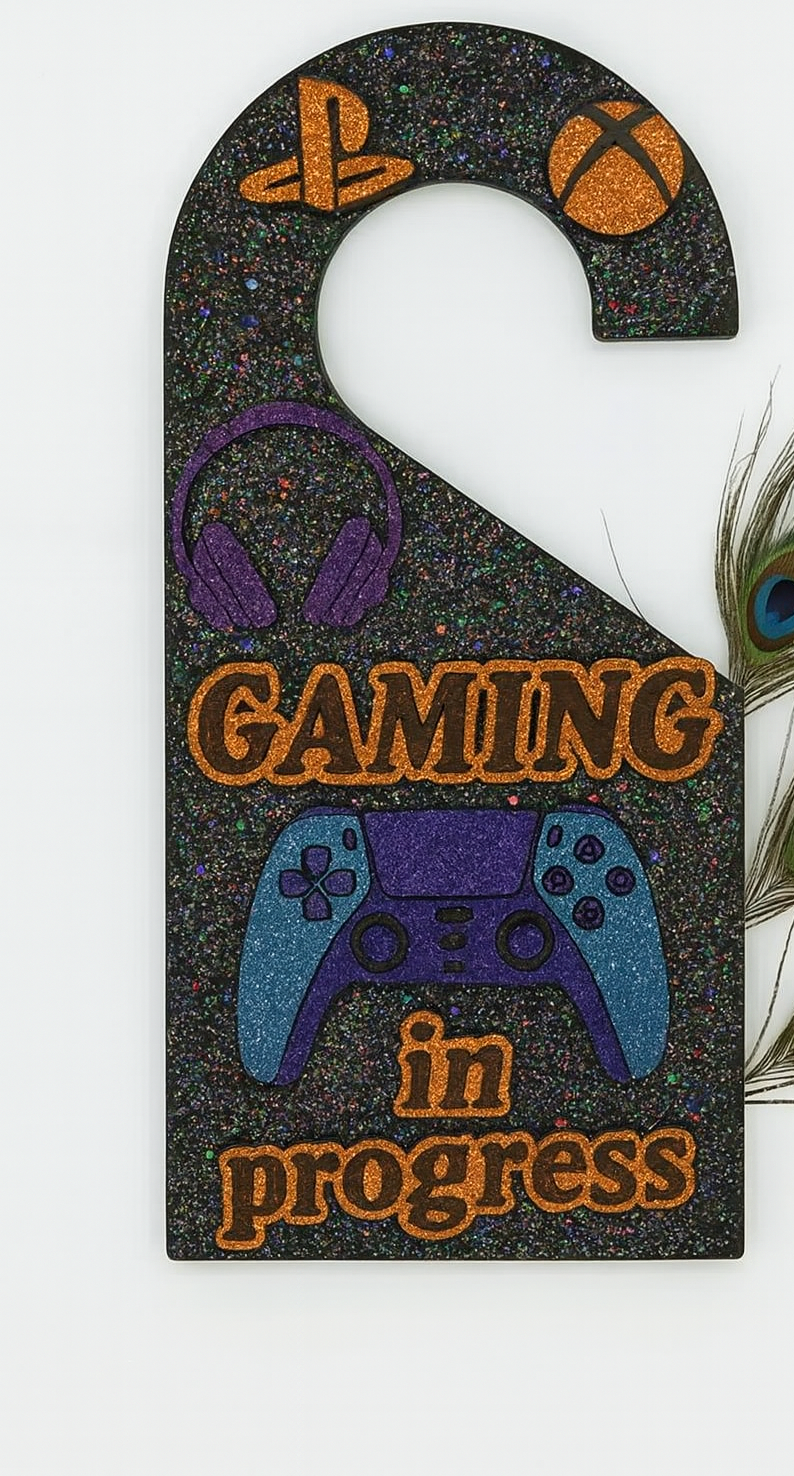 A painted wooden gam A painted wooden gam
