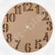 A circular 6mm total thickness MDF Layered Cut-Out Numbered Clock Blank featuring large stylized cut-out numerals and a separate backing plate for high-contrast painting.