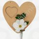 A Heart Photo Frame with Bud Vase made from MDF, featuring a 7cm heart-shaped photo insert and a small silicone vase to add a flower