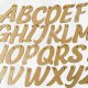A collection of uppercase Alphabet Bunting MDF Letters from A-Z, each with pre-cut hanging holes and a 10cm height for DIY event signage.