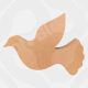 A chunky, unfinished 18mm thick moisture resistant MDF freestanding peace dove shape measuring 15cm by 15cm.