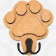 A layered MDF dog paw lead holder kit featuring a 9mm base, separate 4mm paw pads, and a black double hook with mounting screws.