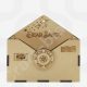 An unfinished, freestanding MDF envelope craft blank engraved with "Dear Santa," stars, and a North Pole Post Office seal.