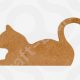 A chunky, unfinished 18mm thick moisture resistant MDF lying cat shelf sitter measuring 17.5cm by 9.5cm.