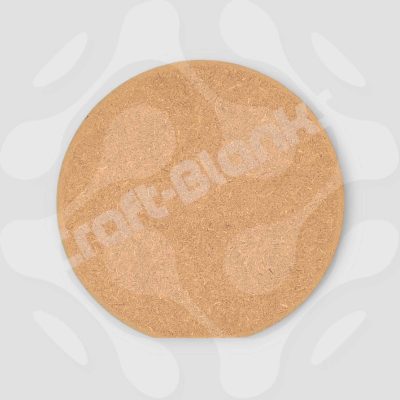 A solid, unfinished 18mm thick circular moisture resistant MDF plaque with a flat-bottom edge, standing independently for craft and decoupage use.