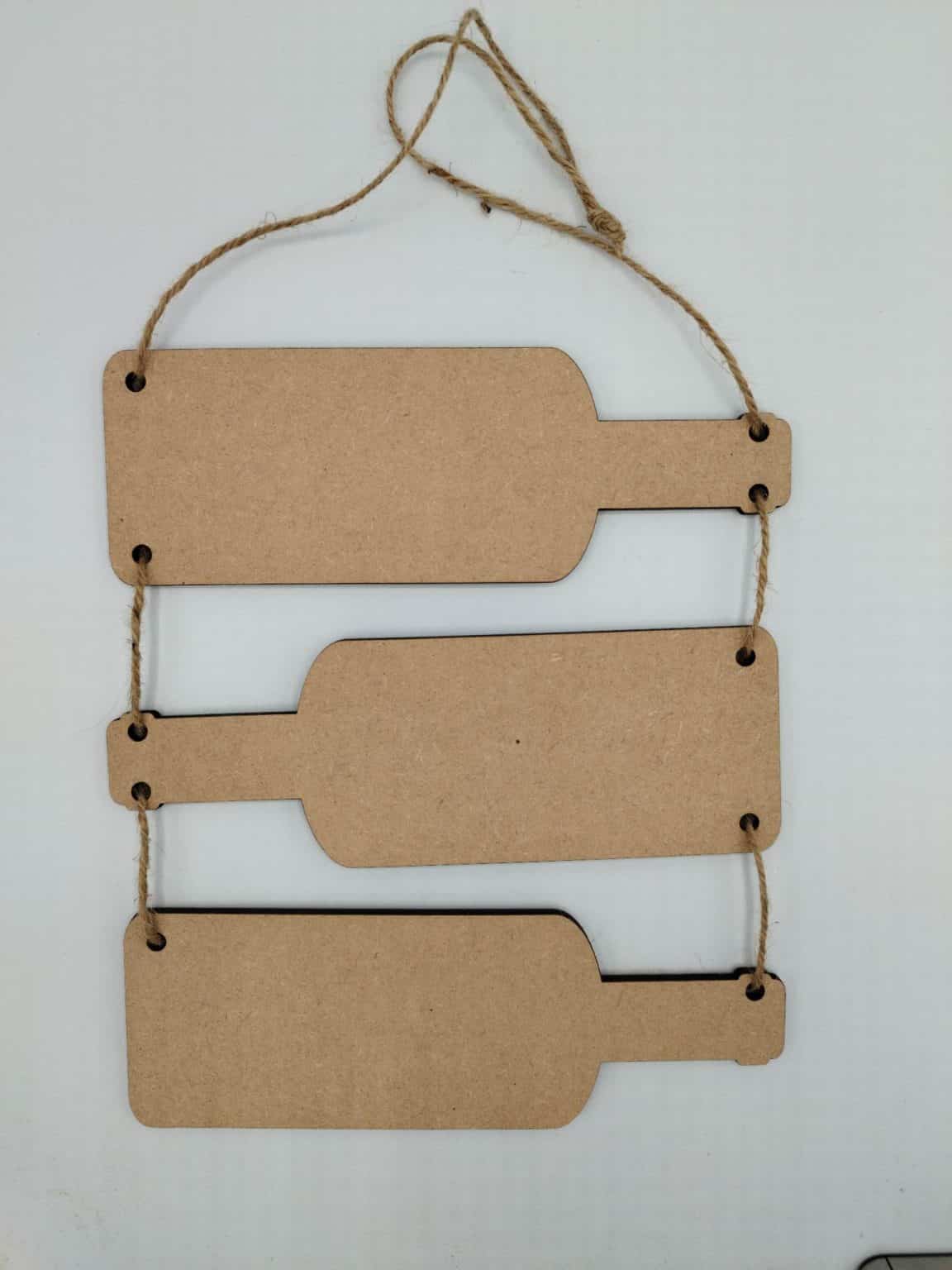 Triple wine Bottle plaques Decoupage Craft Blanks