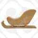 Chunky 18mm freestanding MDF Santa sleigh craft blank in two sizes for DIY painting and holiday decoration.