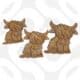 Chunky 18mm freestanding MDF Highland cow craft blanks with 2mm 3D overlays for DIY painting and farmhouse decor.