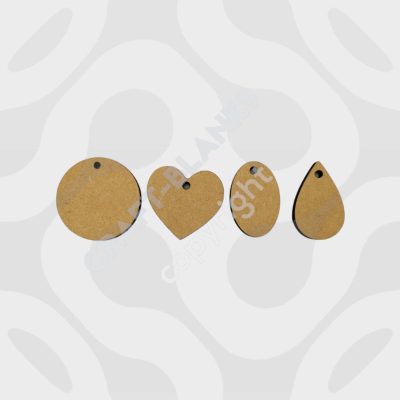 Set of 8 mixed MDF locket and necklace jewelry shapes craft blanks for DIY painting and resin.