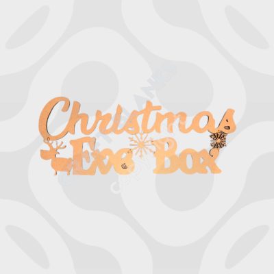 Detailed laser-cut 30cm MDF Christmas Eve box lettering craft blank with reindeer and snowflake details for DIY painting.