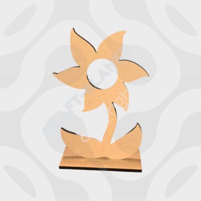 Detailed laser-cut 4mm MDF Ferrero Rocher flower holder craft blank in Poinsettia design for DIY painting and teacher gifts.