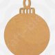 Three different-sized circular 4mm thick MDF Round Christmas Bauble Blanks featuring a traditional ornament topper with a central hole for hanging.