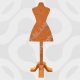 Chunky 18mm freestanding MDF tailors doll dress mannequin craft blank for DIY painting and decoupage.