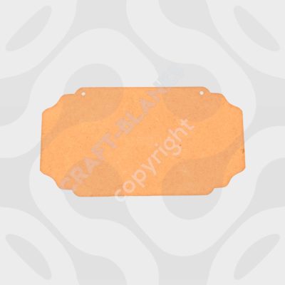 Detailed laser-cut MDF vintage hanging plaque craft blank with scalloped edges for DIY painting and decoupage.