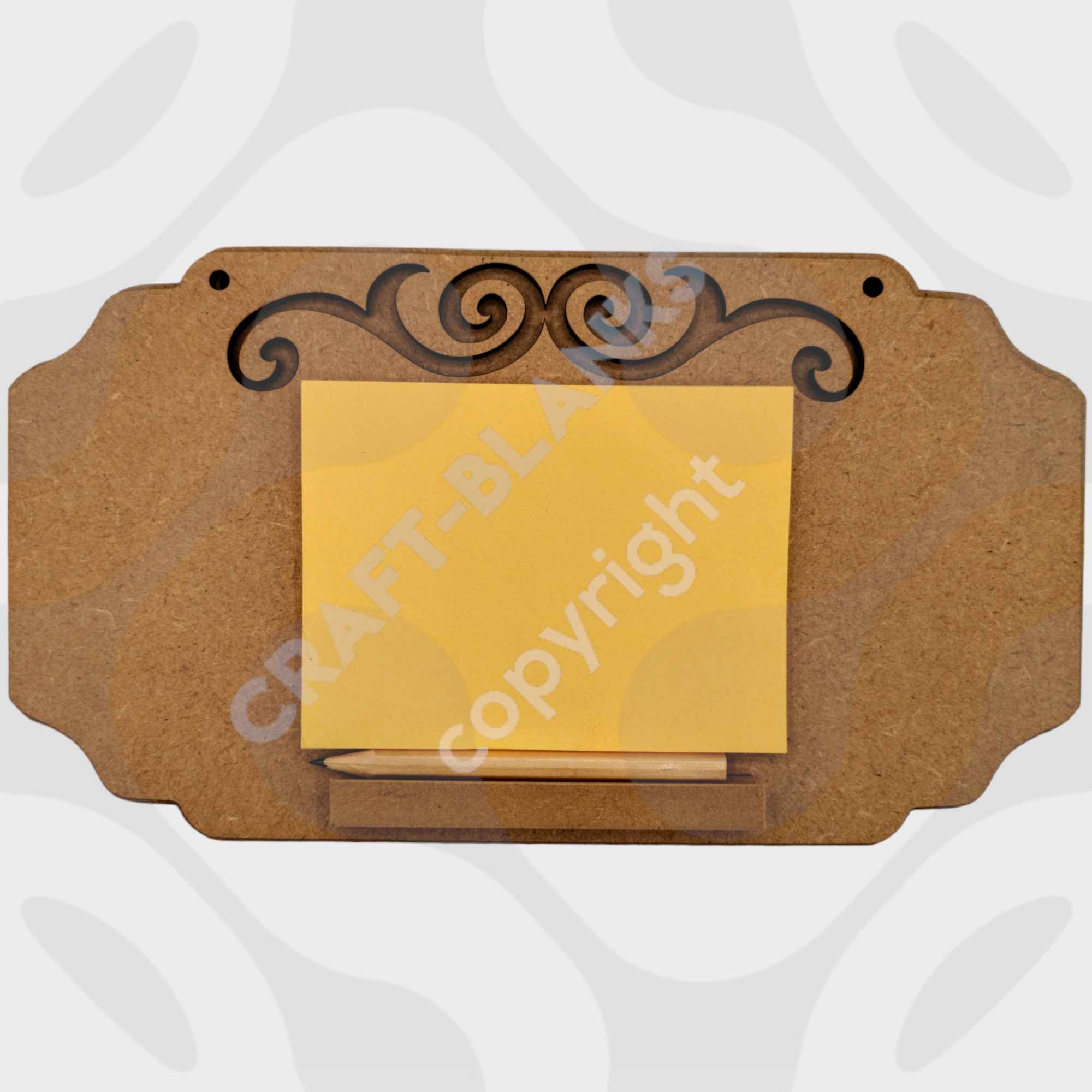 Large Vintage shaped hanging notepad and pencil holder Decoupage