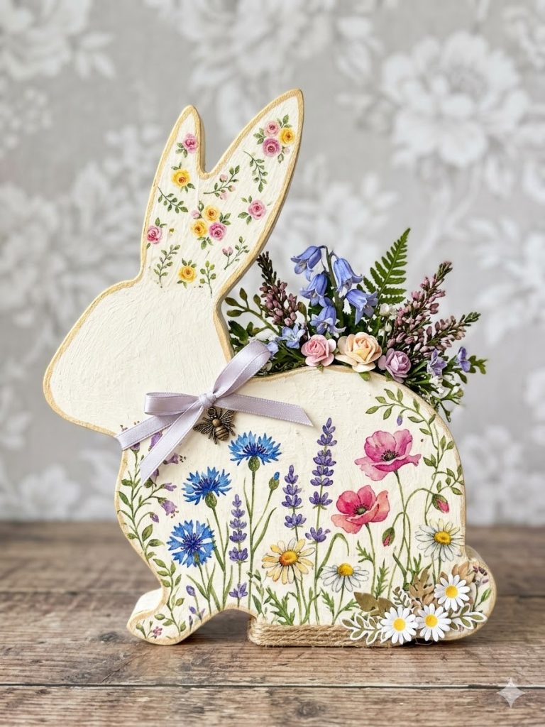 Standing Rabbit Blank MDF Freestanding Rabbit Blank – 18mm Chunky Easter Shape - Decoupage ...
