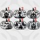 Six designs of layered 3D MDF Halloween pumpkin craft blanks for DIY festive painting and decoration.