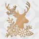 Large laser-cut MDF stag head floral plaque craft blank for DIY painting and decoupage wall art.