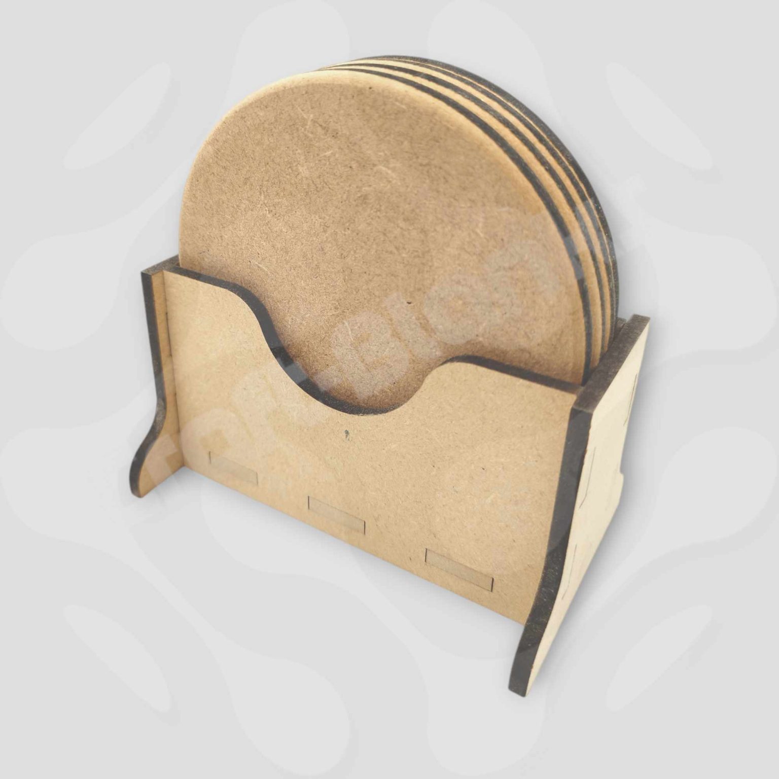 Coaster Display Set MDF Coaster and Holder Set – 4 Round DIY Coasters & Rack - Decoupage ...