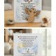 Finished Pet Loss Keepsake Card kit showing the printed "When Tomorrow Starts Without Me" poem card alongside the laser-cut wooden angel cat & dog token