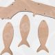 MDF hanging fish branch craft blank with three fish shapes in 6mm wood for DIY coastal decor.