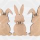 MDF large bunny plaque craft blank with separate 3D bow for DIY Easter and nursery decor.