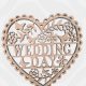 Detailed laser-cut MDF Wedding Day hanging heart with flowers and butterflies in 6mm wood.