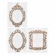 Three variations of ornate vintage picture frames in 4mm MDF for DIY craft projects.