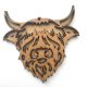 Two-piece layered Highland cow MDF ornaments for DIY painting and craft projects.