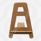 Freestanding MDF display easel stand for coasters and wooden plaques.