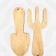 Trowel and garden fork plaques 21cm in marine ply suitable for outdoors