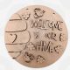 A Welcome to Our Hive Layered Plaque made from 4mm MDF, featuring a 20cm round base with separate 3D beehive and bee shapes for DIY decorating.