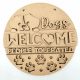 A Dogs Welcome Hanging Layered Plaque made from 4mm MDF, featuring the text "Dogs Welcome People Tolerated" and a separate peeking dog shape for a 3D effect.