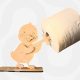 A Novelty Duck Toilet Roll Holder craft blank kit made from 4mm MDF, showing the flat-packed slot-in stand, body, and separate 3D beak and wing.